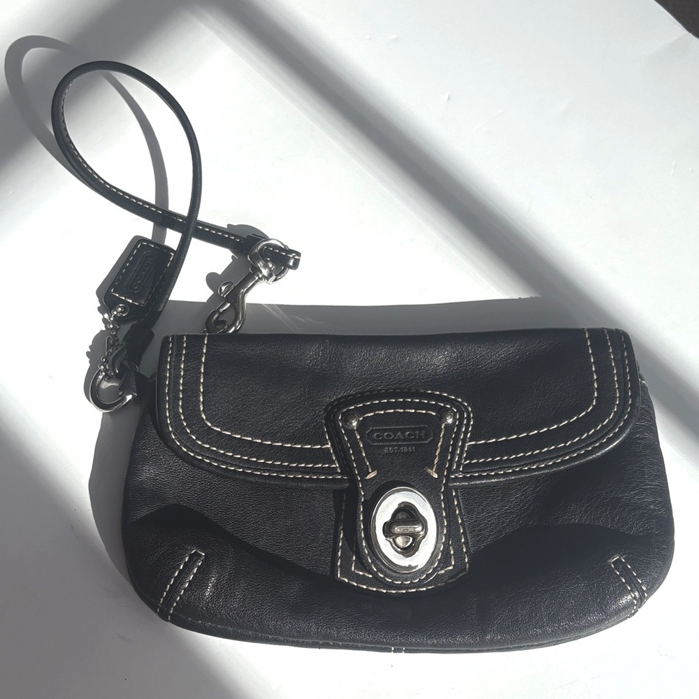 Y2K Vintage Coach Legacy Wristlet with two pockets - Excellent Condition!